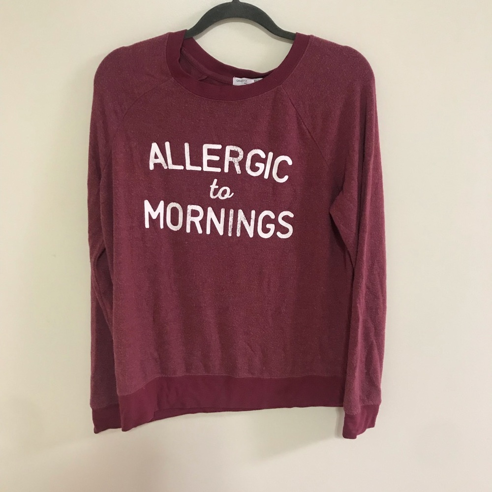 Allergic to mornings sweater